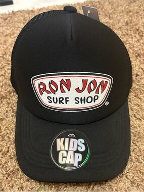 Ron‎ Jon Surf Shop Kids Logo Trucker Hat SnapBack Black NWT